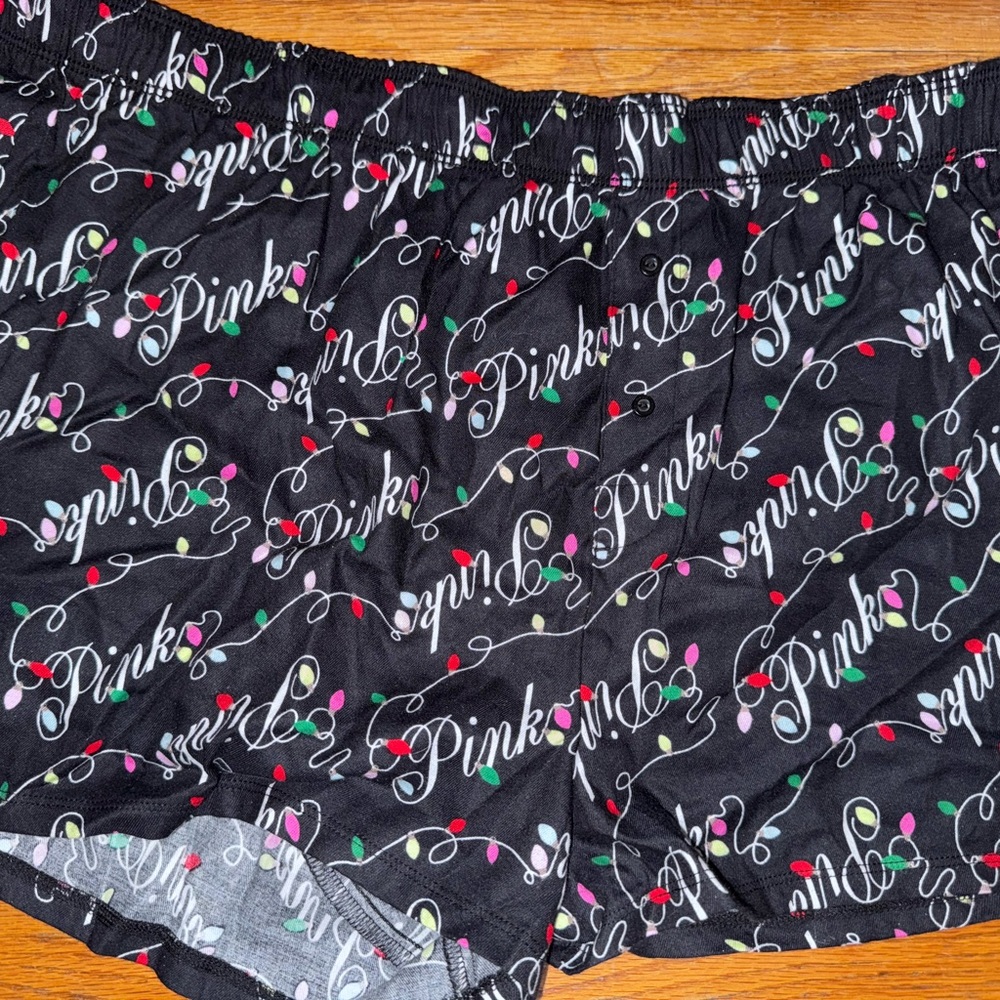 Victoria's Secret Black Boxers with Festive Accents